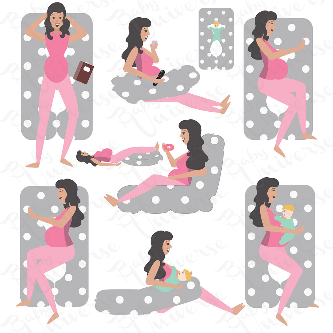 Velvet U Shaped Pregnancy Pillow Full Body Type U - Pink