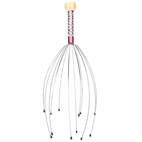 1PC Octopus Head Massager Stainless Steel Engraved Head Relaxer Brain