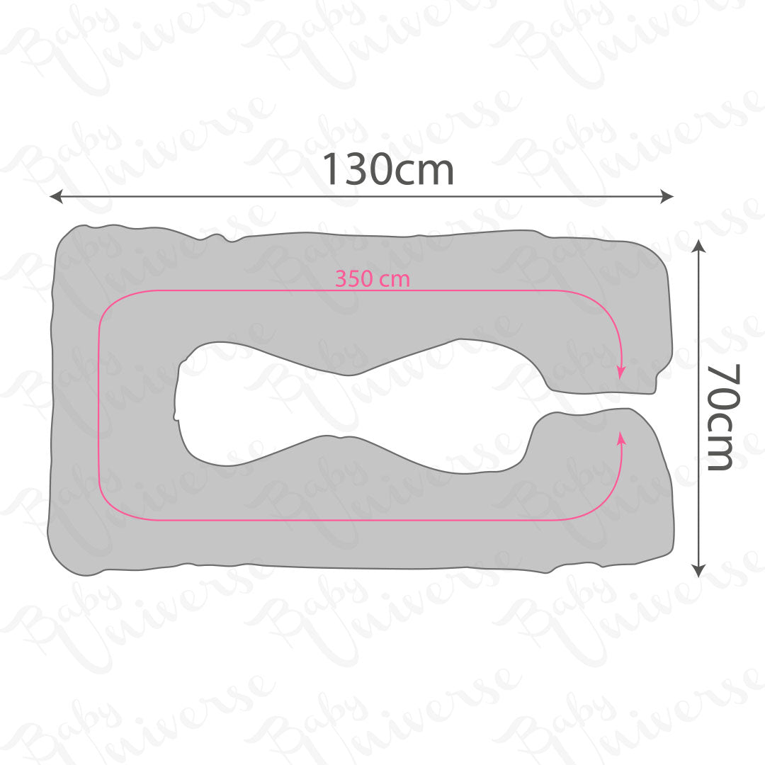 Velvet U Shaped Pregnancy Pillow Full Body Type U - Pink