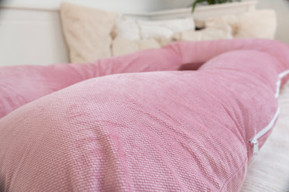 Velvet U Shaped Pregnancy Pillow Full Body Type U - Pink